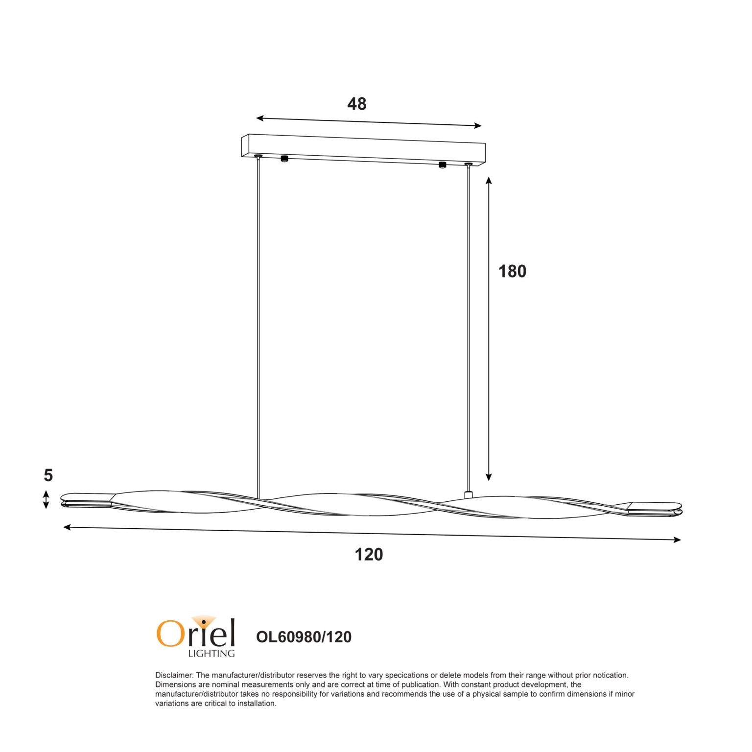 AEON Linear TriColour LED Pendant Black